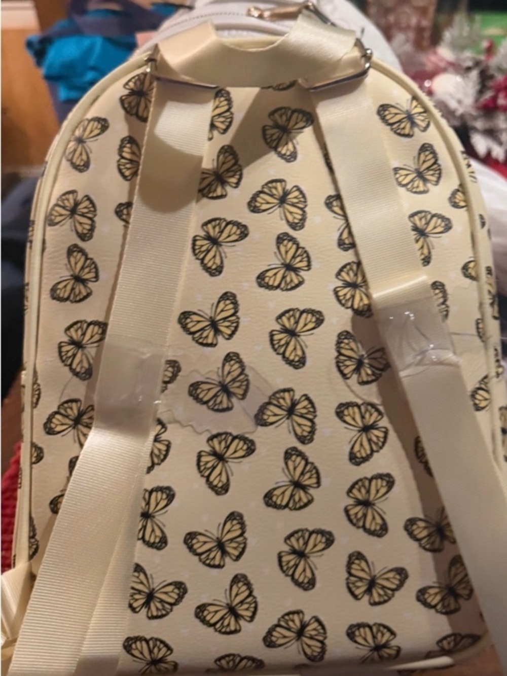 Madden Girl Yellow Butterfly Mini Backpack with Matching Pouch - Picture 2 of 4